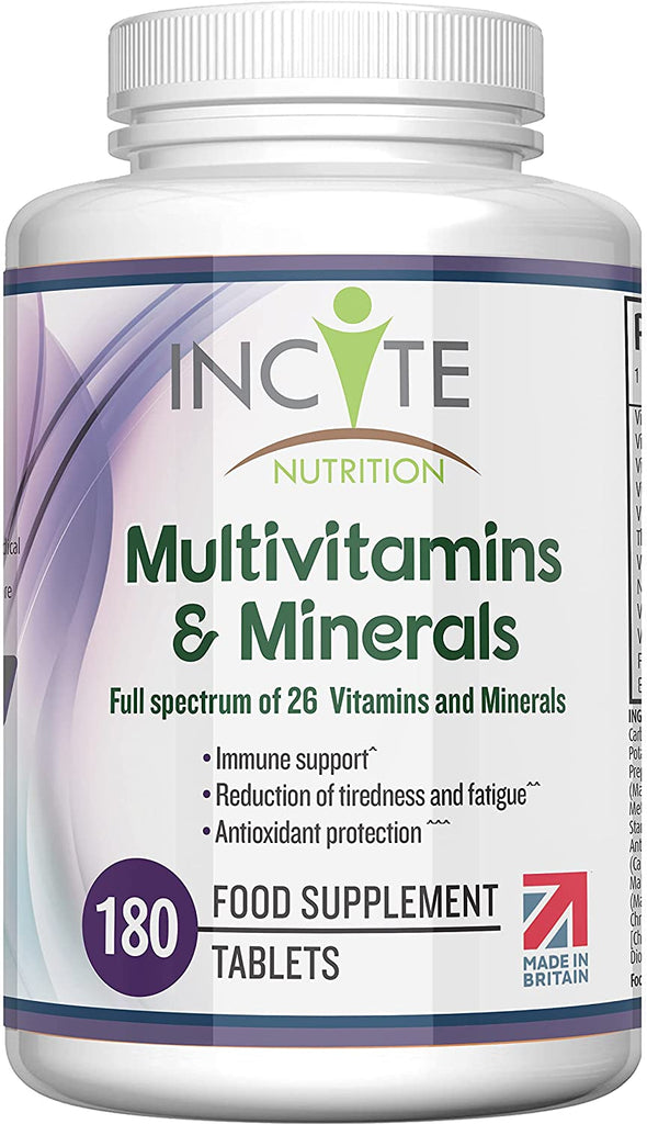 Multivitamins and Minerals | 180 Vegan Tablets | 26 Key Vitamins and Minerals for Women and Men