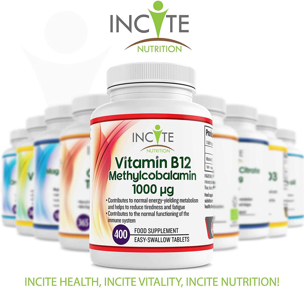 Vitamin B12 1000mcg | Methylcobalamin 400 Easy Swallow Vegan Tablets (12+ Months Supply)