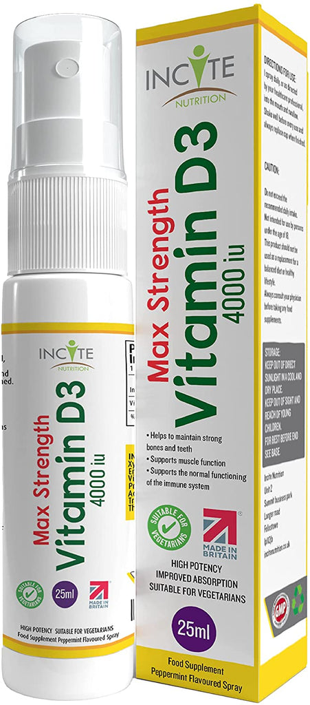Vitamin D Spray High Strength - Natural Peppermint Flavour 25ml (144 Servings)