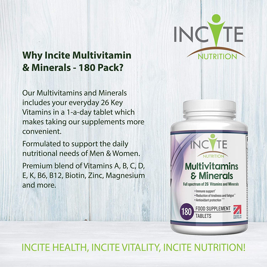 Multivitamins and Minerals | 180 Vegan Tablets | 26 Key Vitamins and Minerals for Women and Men