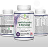 Multivitamins and Minerals | 180 Vegan Tablets | 26 Key Vitamins and Minerals for Women and Men