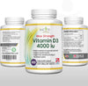 Vitamin D 4000iu - 400 Premium Vitamin D3 Easy-Swallow Micro Tablets - One a Day High Strength